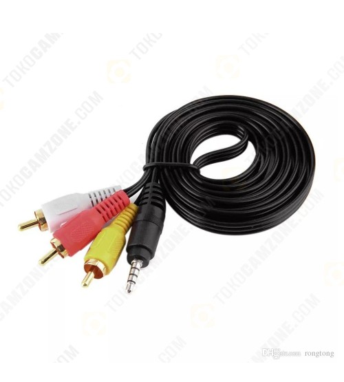 Kabel AV Audio Video 1-Male 3,5mm to male 3-RCA 1,5meter